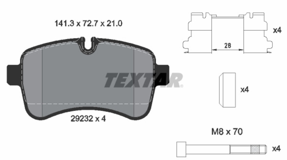 Set placute frana,frana disc puntea spate (2923201 TEXTAR) IVECO