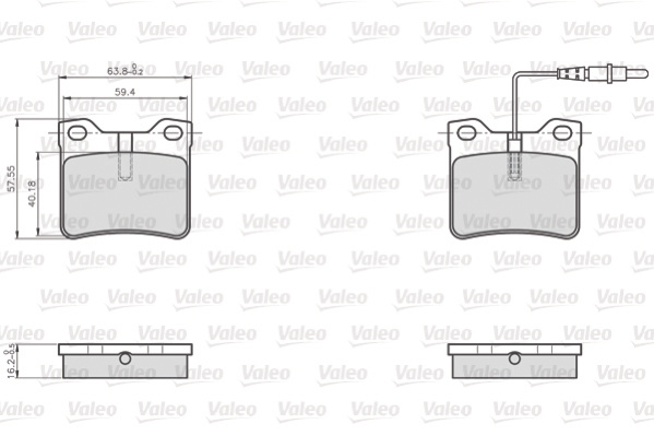 Set placute frana,frana disc puntea spate (872279 VALEO) MERCEDES-BENZ
