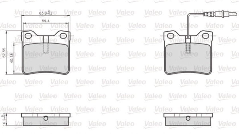 Set placute frana,frana disc puntea spate (872279 VALEO) MERCEDES-BENZ