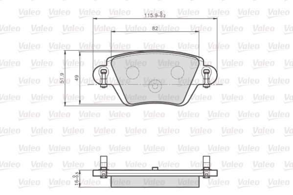 Set placute frana,frana disc puntea spate (872557 VALEO) RENAULT