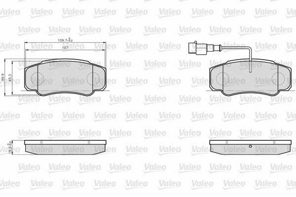 Set placute frana,frana disc puntea spate (873921 VALEO) NISSAN