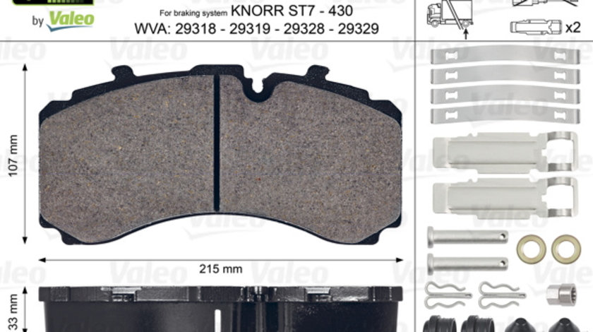 Set placute frana,frana disc puntea spate (882283 VALEO)