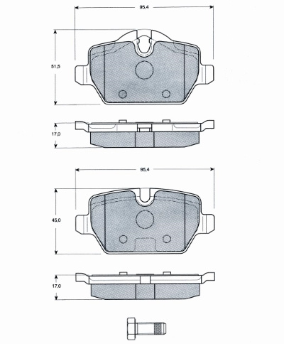 Set placute frana,frana disc puntea spate (MT478 MTR) BMW,FIAT,MINI