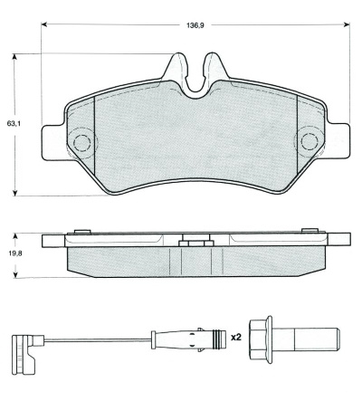 Set placute frana,frana disc puntea spate (MT493 MTR) MERCEDES-BENZ,VW
