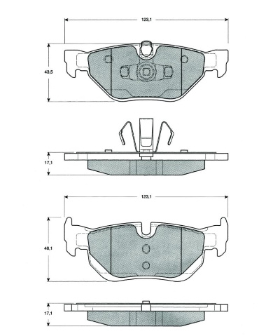 Set placute frana,frana disc puntea spate (MT501 MTR) BMW,BMW (BRILLIANCE)