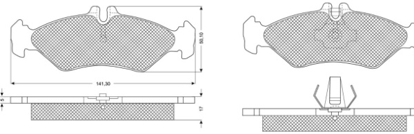 Set placute frana,frana disc puntea spate (MT572 MTR) MERCEDES-BENZ,VW
