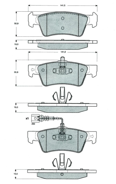 Set placute frana,frana disc puntea spate (MT625 MTR) VW
