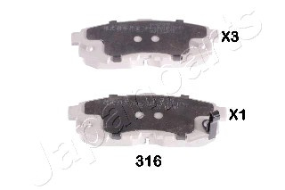 Set placute frana,frana disc puntea spate (PP316AF JAPANPARTS) MAZDA