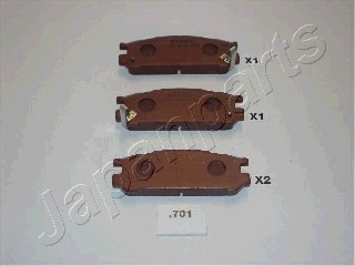 Set placute frana,frana disc puntea spate (PP701AF JAPANPARTS) SUBARU