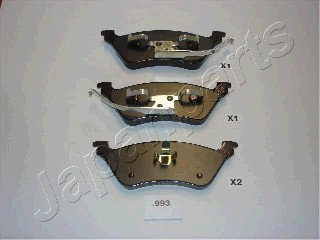Set placute frana,frana disc puntea spate (PP993AF JAPANPARTS) CHRYSLER,DODGE,JEEP