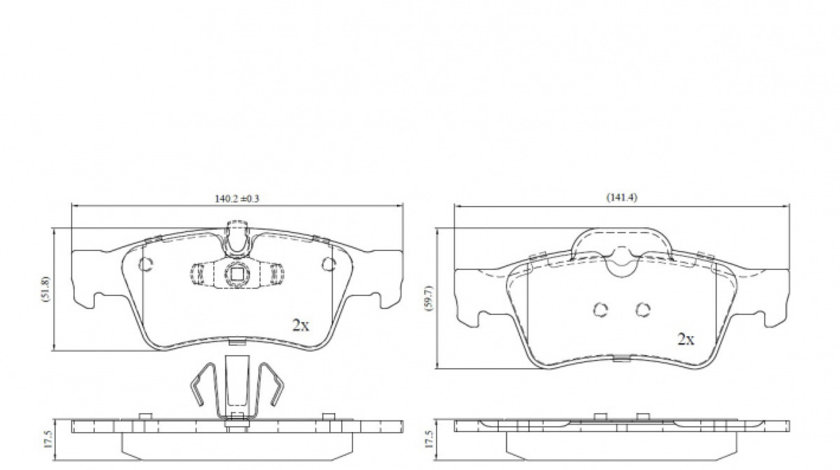 Set placute frana,frana disc puntea spate (VKBP90361 SKF) MERCEDES-BENZ