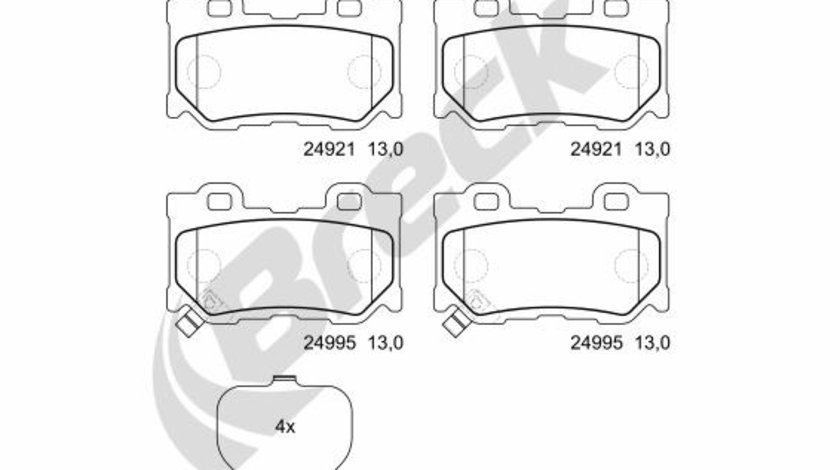 Set placute frana,frana disc puntea spate (249950055400 BRK) INFINITI,NISSAN