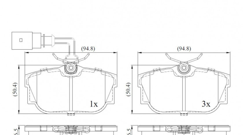 Set placute frana,frana disc puntea spate (VKBP90493E SKF) VW