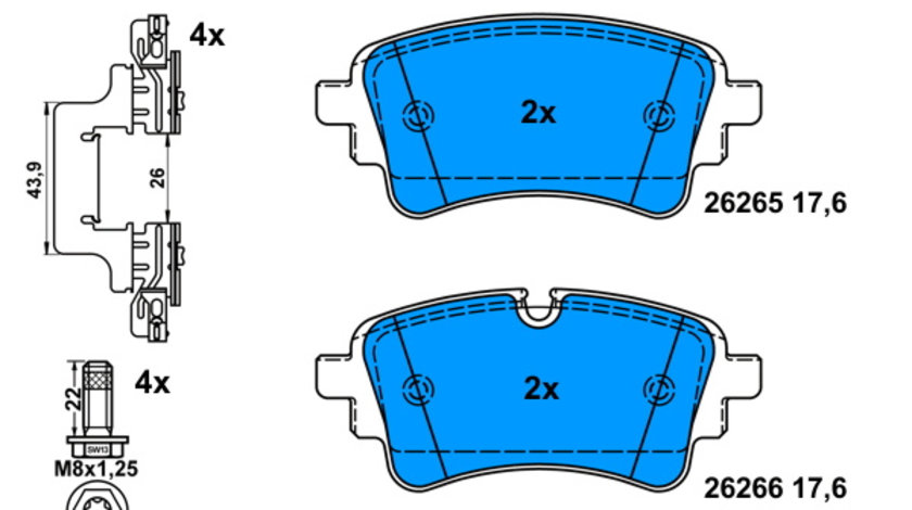 Set placute frana,frana disc puntea spate (13046026472 ATE) AUDI