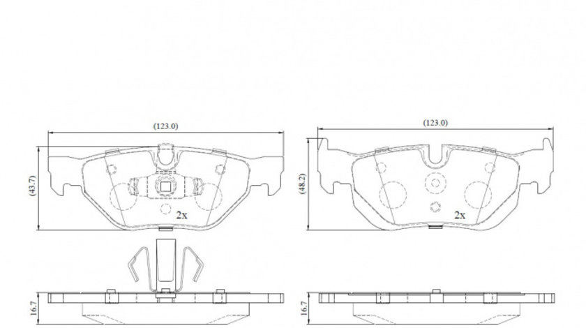 Set placute frana,frana disc puntea spate (VKBP90181 SKF) BMW