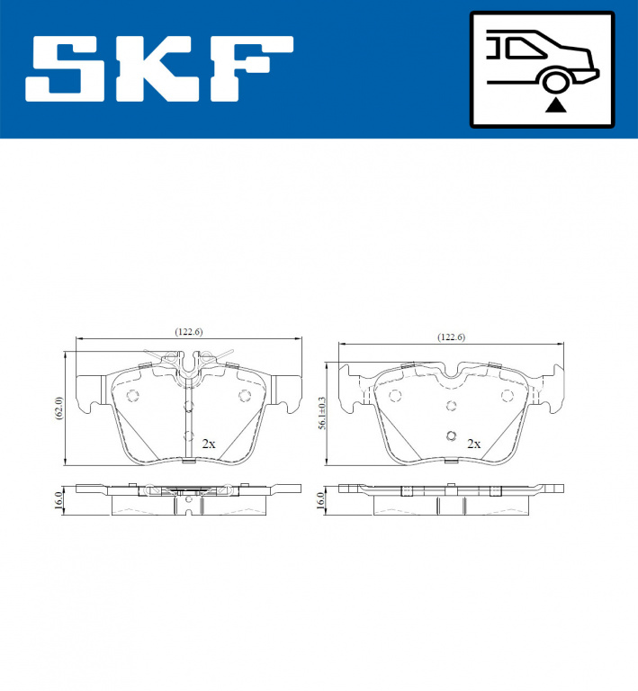 Set placute frana,frana disc puntea spate (VKBP90117E SKF) MERCEDES-BENZ