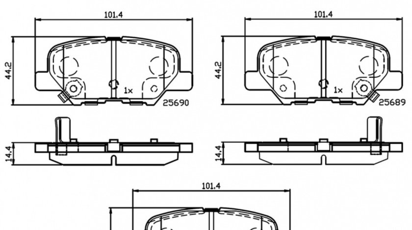 Set placute frana,frana disc puntea spate (VKBP90253A SKF) Citroen,MAZDA,MITSUBISHI,PEUGEOT