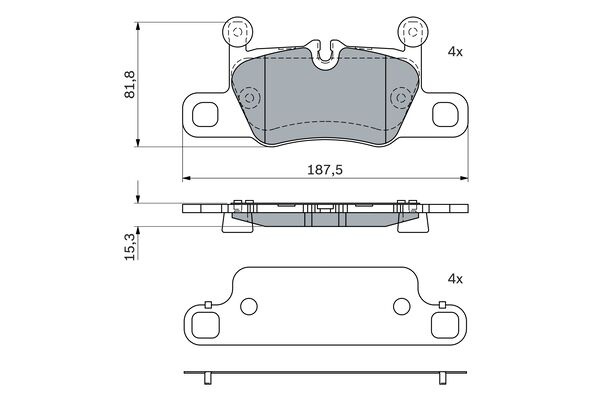 Set placute frana,frana disc puntea spate (0986424972 BOSCH) PORSCHE