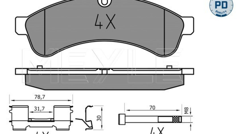 Set placute frana,frana disc puntea spate (0252923122PD MEYLE) IVECO