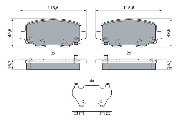 Set placute frana,frana disc puntea spate (0986424961 BOSCH) JEEP