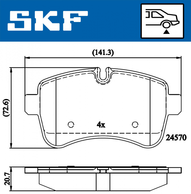 Set placute frana,frana disc puntea spate (VKBP90140 SKF) IVECO