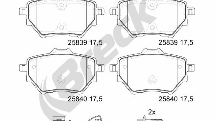 Set placute frana,frana disc puntea spate (258390070400 BRK) Citroen,DS,PEUGEOT