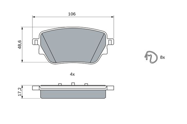 Set placute frana,frana disc puntea spate (0986424889 BOSCH) MERCEDES-BENZ