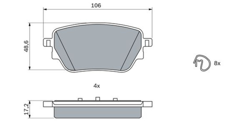 Set placute frana,frana disc puntea spate (0986424889 BOSCH) MERCEDES-BENZ