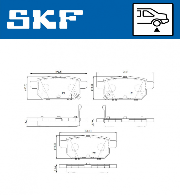 Set placute frana,frana disc puntea spate (VKBP90192A SKF) SUZUKI