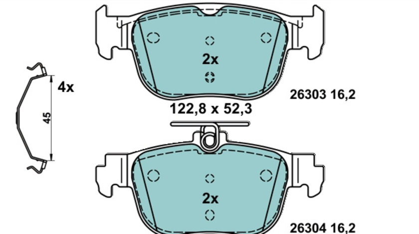 Set placute frana,frana disc puntea spate (13047073542 ATE) AUDI,CUPRA,SEAT,SKODA,VW