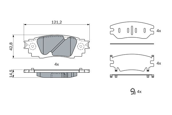 Set placute frana,frana disc puntea spate (0986424927 BOSCH) LEXUS
