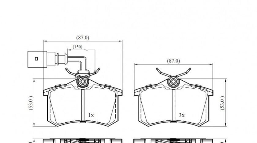 Set placute frana,frana disc puntea spate (VKBP90452E SKF) FORD,SEAT,VW