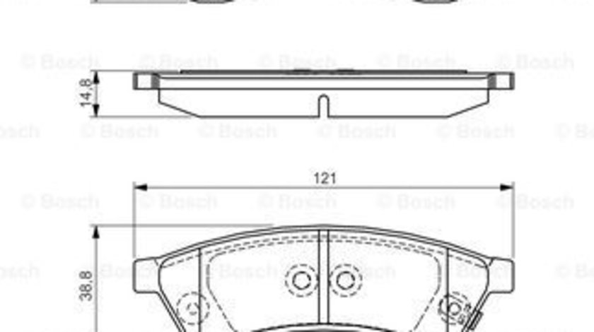 Set placute frana,frana disc puntea spate (0986495168 BOSCH) CHEVROLET,CHEVROLET (SGM)