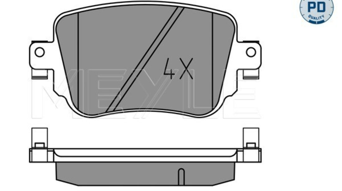 Set placute frana,frana disc puntea spate (0252510917PD MEYLE) AUDI,SEAT,SKODA,VW