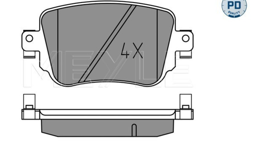 Set placute frana,frana disc puntea spate (0252510917PD MEYLE) AUDI,SEAT,SKODA,VW