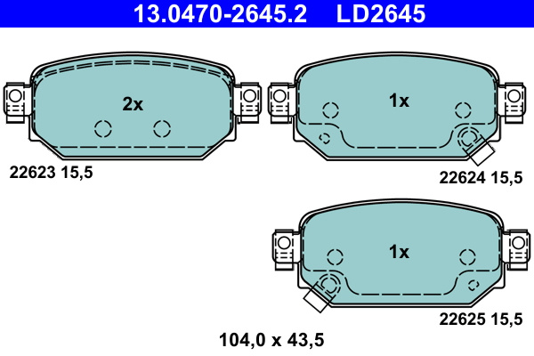 Set placute frana,frana disc puntea spate (13047026452 ATE) MAZDA