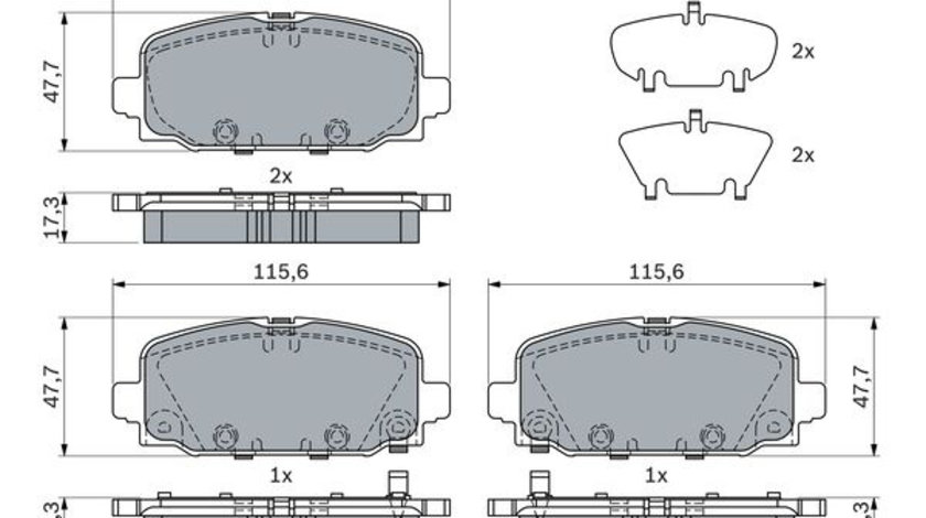 Set placute frana,frana disc puntea spate (0986424963 BOSCH) JEEP