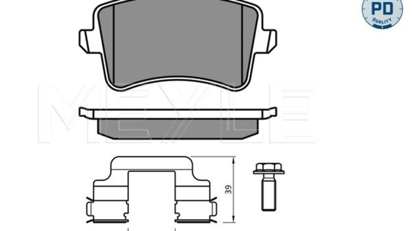 Set placute frana,frana disc puntea spate (02524606172PD MEYLE) AUDI,AUDI (FAW)