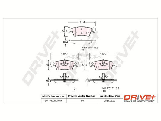 Set placute frana,frana disc puntea spate (DP1010101067 DRIVE) VW