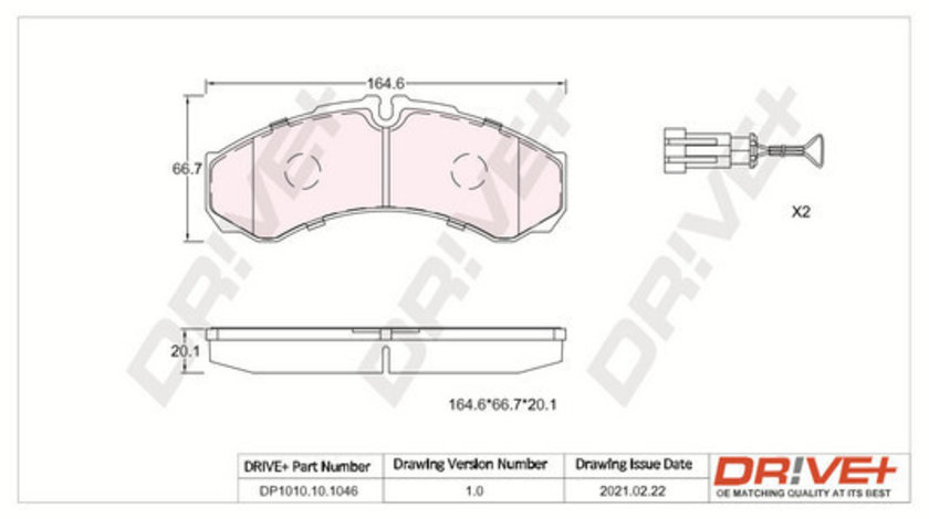 Set placute frana,frana disc puntea spate (DP1010101046 DRIVE) IVECO,RENAULT,RENAULT TRUCKS