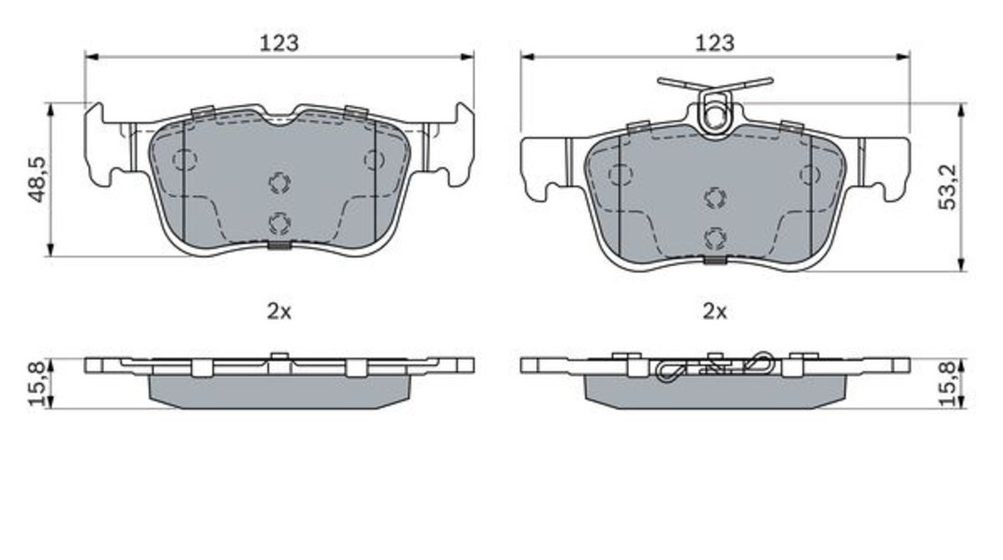 Set placute frana,frana disc puntea spate (0986494888 BOSCH) FORD,FORD AUSTRALIA