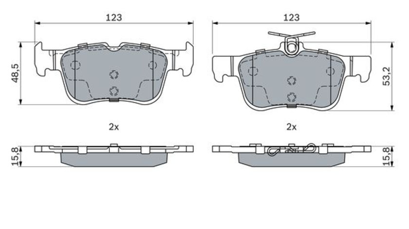 Set placute frana,frana disc puntea spate (0986494888 BOSCH) FORD,FORD AUSTRALIA