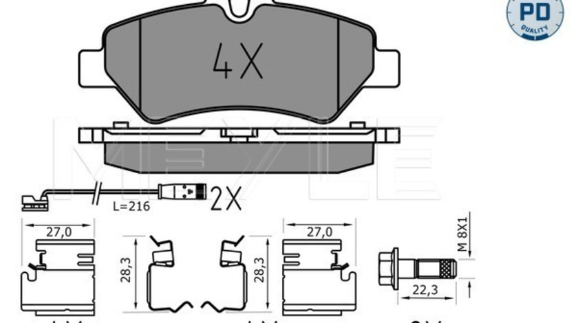 Set placute frana,frana disc puntea spate (0252919019PD MEYLE) MERCEDES-BENZ,MERCEDES-BENZ (FJDA),VW