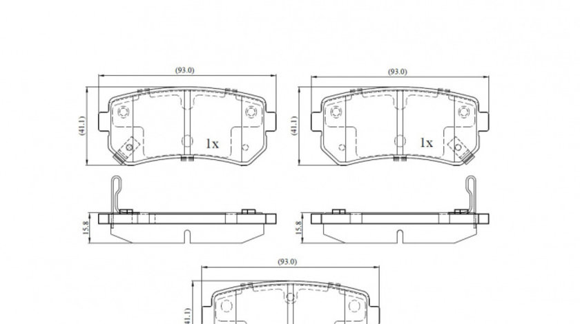 Set placute frana,frana disc puntea spate (VKBP90054A SKF) HYUNDAI,KIA