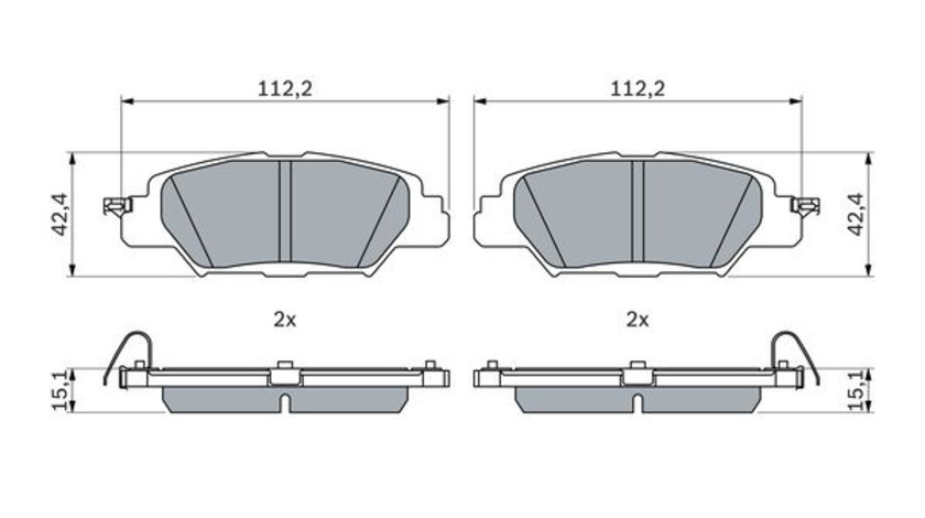 Set placute frana,frana disc puntea spate (0986460006 BOSCH) MAZDA