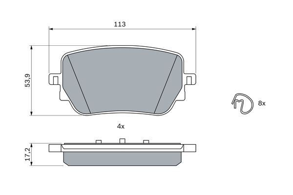 Set placute frana,frana disc puntea spate (0986424890 BOSCH) MERCEDES-BENZ