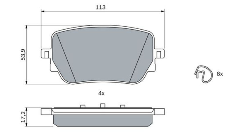 Set placute frana,frana disc puntea spate (0986424890 BOSCH) MERCEDES-BENZ