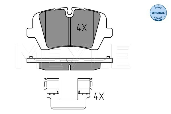 Set placute frana,frana disc puntea spate (0252572016 MEYLE) LAND ROVER