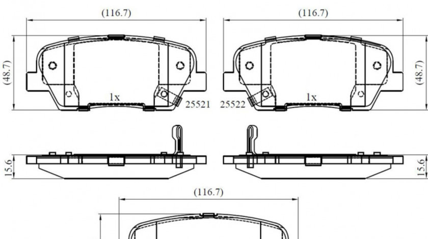 Set placute frana,frana disc puntea spate (VKBP90335A SKF) HYUNDAI,KIA