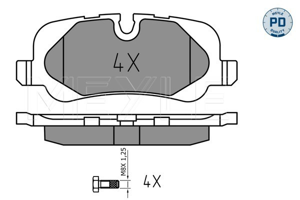 Set placute frana,frana disc puntea spate (0252419217PD MEYLE) LAND ROVER